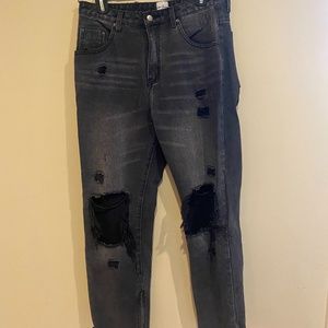 Princess Polly Black Distressed Jeans
